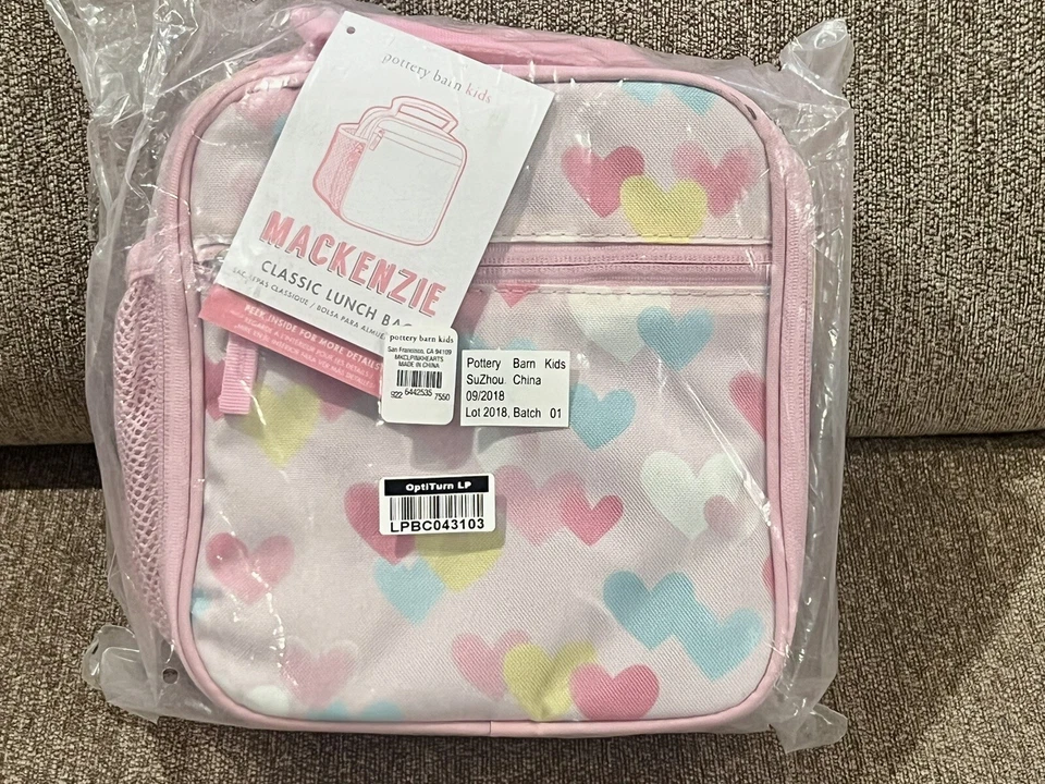 全新 Pottery Barn Kids Mackenzie 粉色层叠心形经典午餐盒 — 第 1/1 张图片