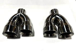 Dual 4.0" Quad Style Stainless Steel Exhaust Tips Fits Dodge Challenger 08-23 - Picture 1 of 5