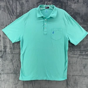 Johnnie O Polo Shirt Mens XL Teal Tidal Blue The Original Golf Chest Pocket - Picture 1 of 11