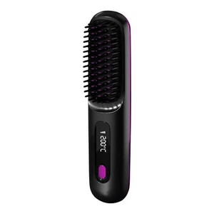 Cordless Hair Straightener Brush, Portable Mini Straightening Brush for Travel - Picture 1 of 14