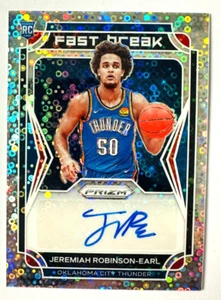 2021-22 Panini Prizm Jeremiah Robinson-Earl AUTO RC SILVER Disco Fast Break! - Picture 1 of 3