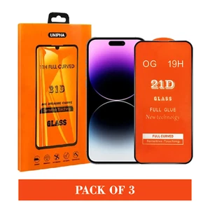 21D Hartglas Displayschutzfolie für iPhone 15 14 13 12 11 X Xr Pro Max Mini - Bild 1 von 30