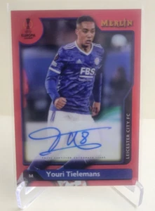 2021-22 TOPPS MERLIN YOURI TIELEMANS RED REFRACTOR AUTO #A-YT Ser #05/10 - Picture 1 of 2