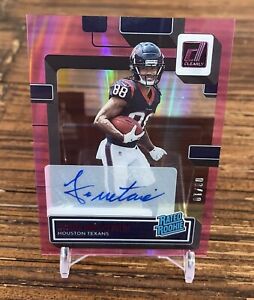2022 Clearly Donruss JOHN METCHIE III FOTL Pink Rated Rookie Auto #’d 8/10  RC