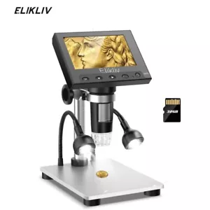 Elikliv Digital Coin Microscope 1000X 4.3'' HD Lab Handheld for Kids Adults NEW - Picture 1 of 10