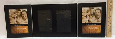 Black Picture Frames  1 Double Frame 4x6 Print & 2 Single Frames 5x7 Print - Image 1 of 4
