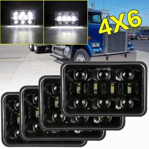 4PCS For Western Star 4900 Semi Truck 4x6" LED Headlights Hi-Lo Beam H4656/4651 - Picture 1 of 12