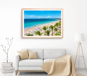Beach Huts Print, Sea Wall Art, Cloudy Sky Framed Beach Wall Art, Coastal - Picture 1 of 5