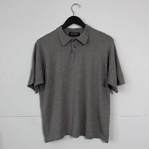 Brandini Le Collezioni Mens Polo Shirt Size XL Grey Striped Short Sleeve - Picture 1 of 6