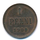 Finland 1900 Bronze 1 Penni Coin - Nicholas II