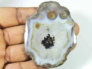 Piedra preciosa suelta cabujón rodaja de ágata druzy solar natural 51X68X06MM... - Imagen 1 de 9