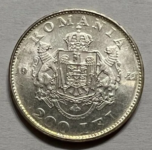 Romania 200 Lei 1942 Silver coin, UNC - Picture 1 of 2