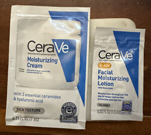 CeraVe Moisturizing Cream and AM Facial Moisturizing Lotion Samples - New