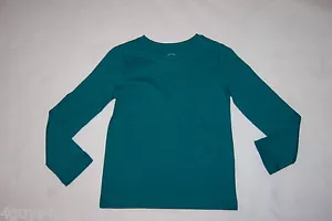 Girls EMERALD GREEN CREW NECK SHIRT Long Sleeve 100% COTTON Size S 6-6X - Picture 1 of 1