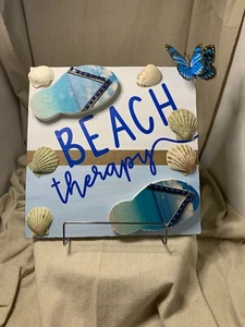 Beach Therapy costal sign 11in x 11in - Picture 1 of 3