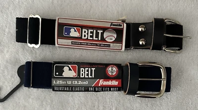 Cinturones Franklin de béisbol/softbol de 1,25" W azul marino y negro de 22" a 42" (2 cinturones) Foto 1 de 4