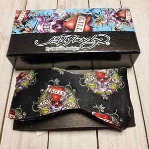 Ed Hardy, Christian Audigier  Skull and Heart,  Love Kills in Black Skull bowtie - Picture 1 of 7