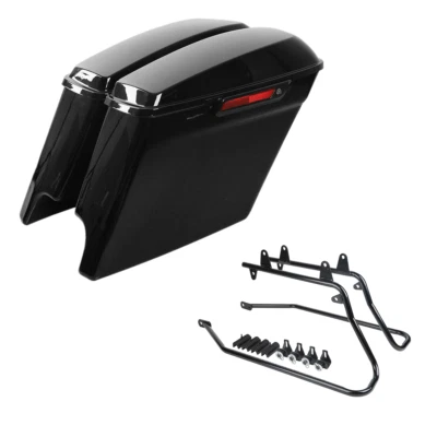 5'' Hard SaddleBags w/ Conversion Brackets Fit For Harley Softail Deluxe 84-17 - Изображение 1 из 4