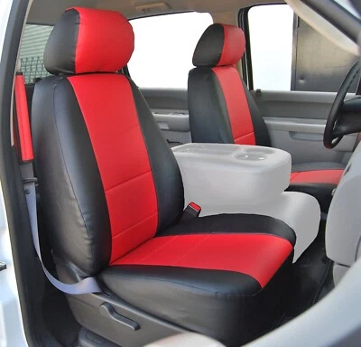 для CHEVY SILVERADO 2007-2013 ЧЕРНЫЙ/КРАСНЫЙ IGGEE ИНДИВИДУАЛЬНЫЙ КРОЙ 2 ПЕРЕДНИХ СИДЕНЬЯ ЧЕХЛЫ - Изображение 1 из 4