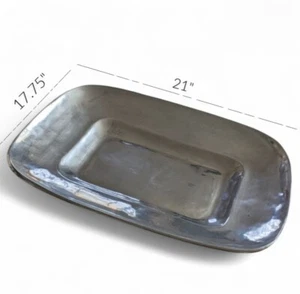Oversized Sandcast aluminum rectangular Cooking and Serving Platter - Picture 1 of 14