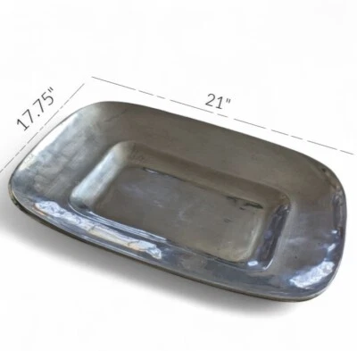 Plato rectangular de aluminio fundido en arena de gran tamaño para cocinar y servir Foto 1 de 4