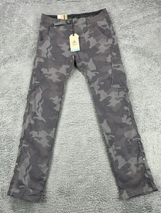 Prana Stretch Zion Pants Mens 32x34 Gray Camo Cargo Belted Nylon Hiking Slim NEW - Picture 1 of 19