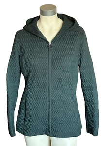 Anne Klein Damen dunkelgrüner Crinkle Steppmantel mit Kapuze Gr. L - Bild 1 von 7