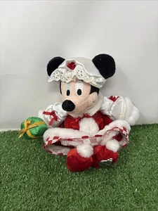 Disney Christmas Minnie Mouse Bean Bag Vintage 2002 Plush Beanie - Picture 1 of 16