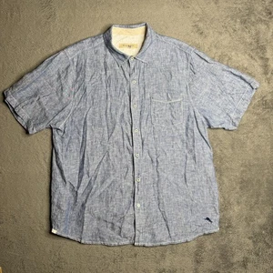 Tommy Bahama Relax Men's XL Linen Shirt Blue Button Up Short Sleeve Woven - Picture 1 of 6