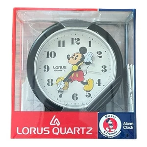 Reloj despertador de mesa negro de cuarzo Mickey Mouse Lorus - Imagen 1 de 2