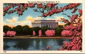 The Lincoln Memorial Washington D.C. Linen Postcard - Picture 1 of 2