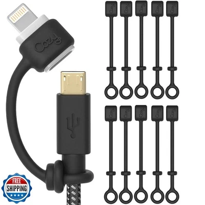 [10-Pack] Charging Cable Keeper/Holder/Adapter Tether, Compatible with Micro  - Image 1 of 4