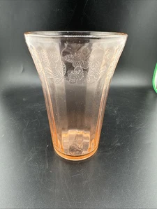 Vtg pressed Depression GLASS tumbler Pink RARE ATLAS fruit 📦 - Picture 1 of 5