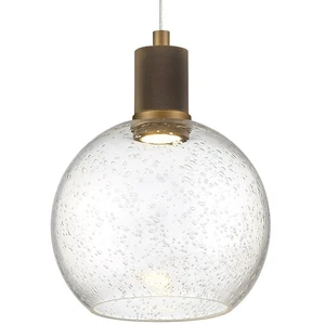 Access Lighting 63142LEDD/SDG Port Nine 8"W LED Mini Pendant - Antique Brushed - Picture 1 of 12