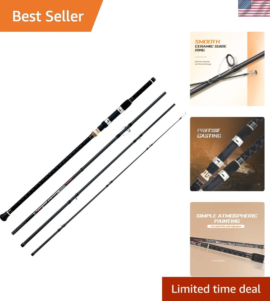 Varilla giratoria de surf de grafito de 15 pies extra pesada de acción rápida línea de 40 lb Foto 1 de 4