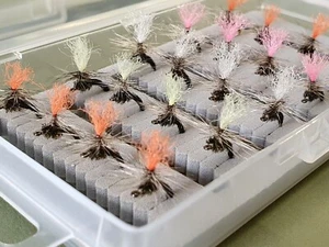 x20 Barbless High Visibility Klinkhammer Selection Handy Box Trout Fishing Flies - Picture 1 of 10