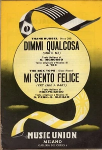 BOX TOPS - Cry like a baby (Mi sento felice) / THANE RUSSEL - 1968 SHEET MUSIC - Picture 1 of 1