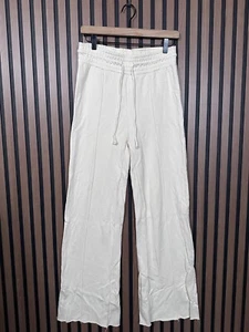 Free People Pants XS Womens Ivory Fleece Modal Cotton Kick Flare Cut Out - Picture 1 of 9