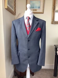 Magee Light Grey & Dark Grey Geneva T3 Wool/Polyester Jacket 42R Mint Condition - Picture 1 of 8