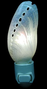 Real Seashell Night Light Pearl Abalone Decorative Beach Decor 4" On/Off Switch - Picture 1 of 3
