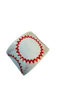 Pegatinas térmicas directas Starburst Zebra de 2" pegatinas borde rojo 750 P/rollo - Imagen 1 de 7