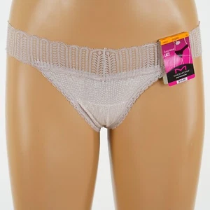 MAIDENFORM Women's Size 5 SMALL Beige PINK THONG PANTIES Luxurious Lace #DMESLT - Picture 1 of 10