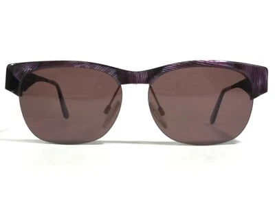 Vintage Vogue Sunglasses NIKITA W601 Black Purple Square Frames w Purple Lenses - Image 1 of 4