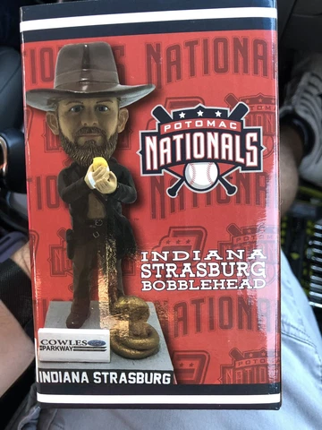 Stephen Strasburg Indiana Jones Bobblehead Washington Potomac Nationals 2019 SGA Cover