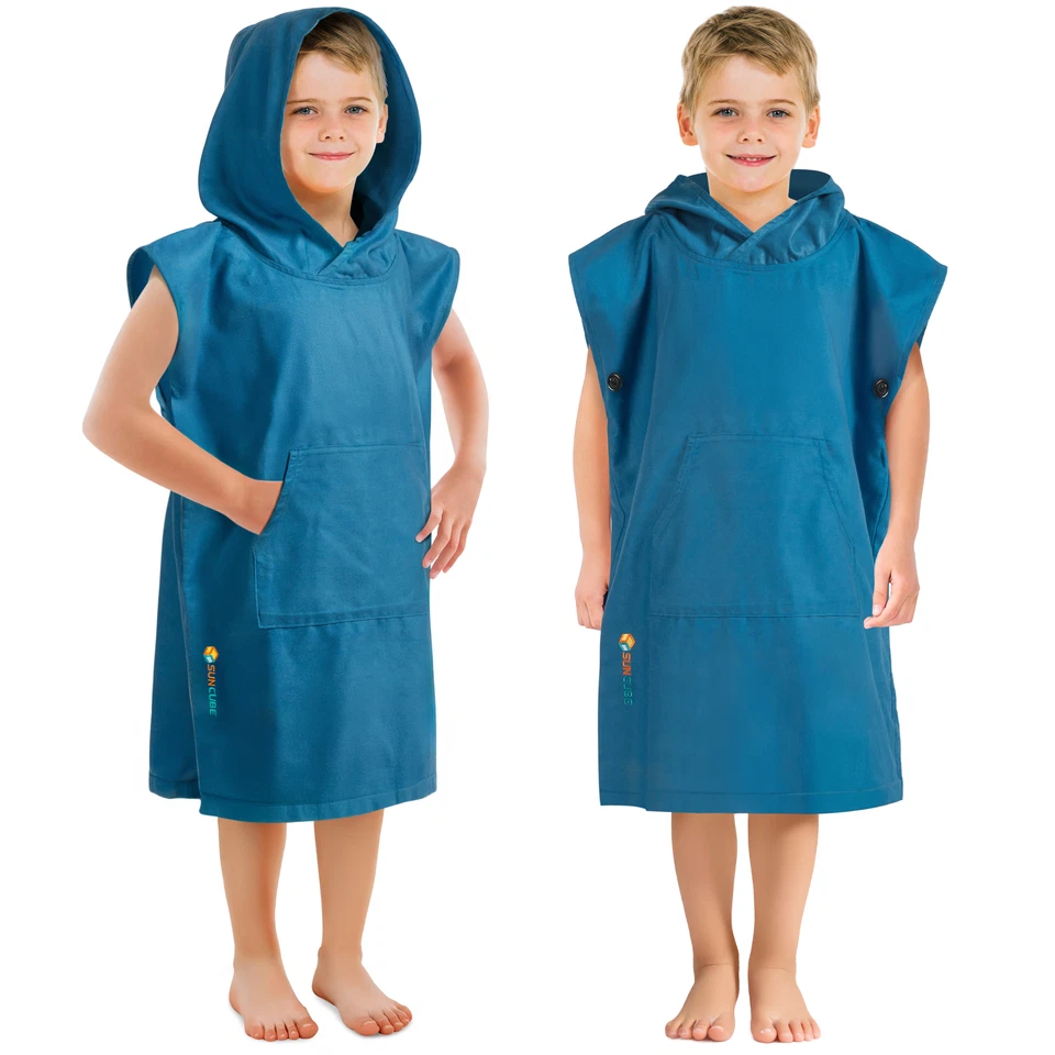 Kids Towel Changing Swim Robe Surf Poncho Quick Dry Microfiber Hooded 3-7 Years - Image 1 of 1
