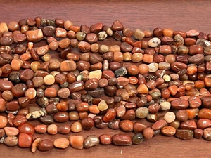 350+ PCS ASSORTED RED BROWN STONE GLASS BEADS JEWELRY CRAFT MAKING LOOSE BEADS - Picture 1 of 7