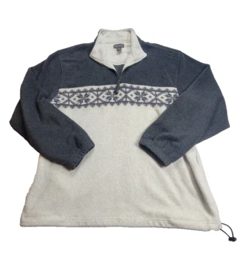 Chaquetas Pullover Van Heusen Para Hombre Talla 2XL (51x31 MEDIDO) Polar Gris/Blanco roto Foto 1 de 4