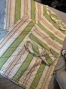 Pottery Barn Pillow Shams & Covers Lot (4 Pieces)  Pink & Green Stripe  - Picture 1 of 20