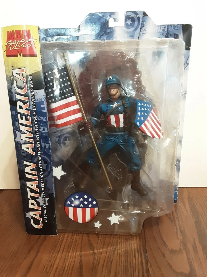 Boneco de ação Marvel Select Captain America com base detalhada - Imagem 1 de 1