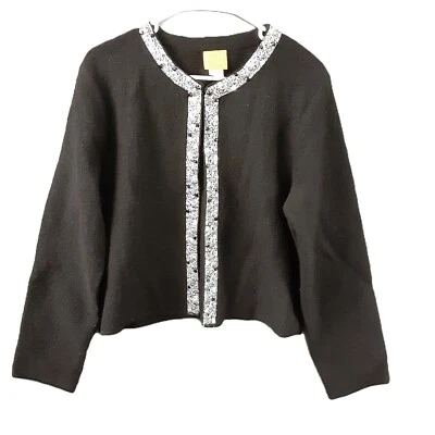 Ruby Rd. Woman's Jacket 100% Wool Size Large, Beaded, Elegant, Holiday Hook/Eye - Image 1 of 4